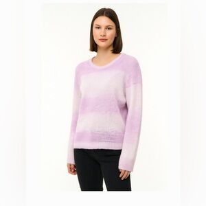 Any Body lilac Striped soft fuzzy Sweater sz L, #18